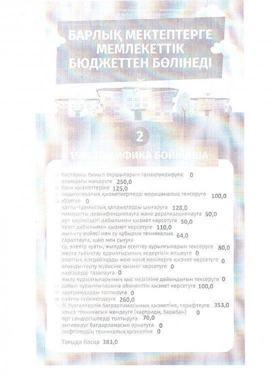 Барлық мектептерге мемлекеттік бюджеттен бөлінеді