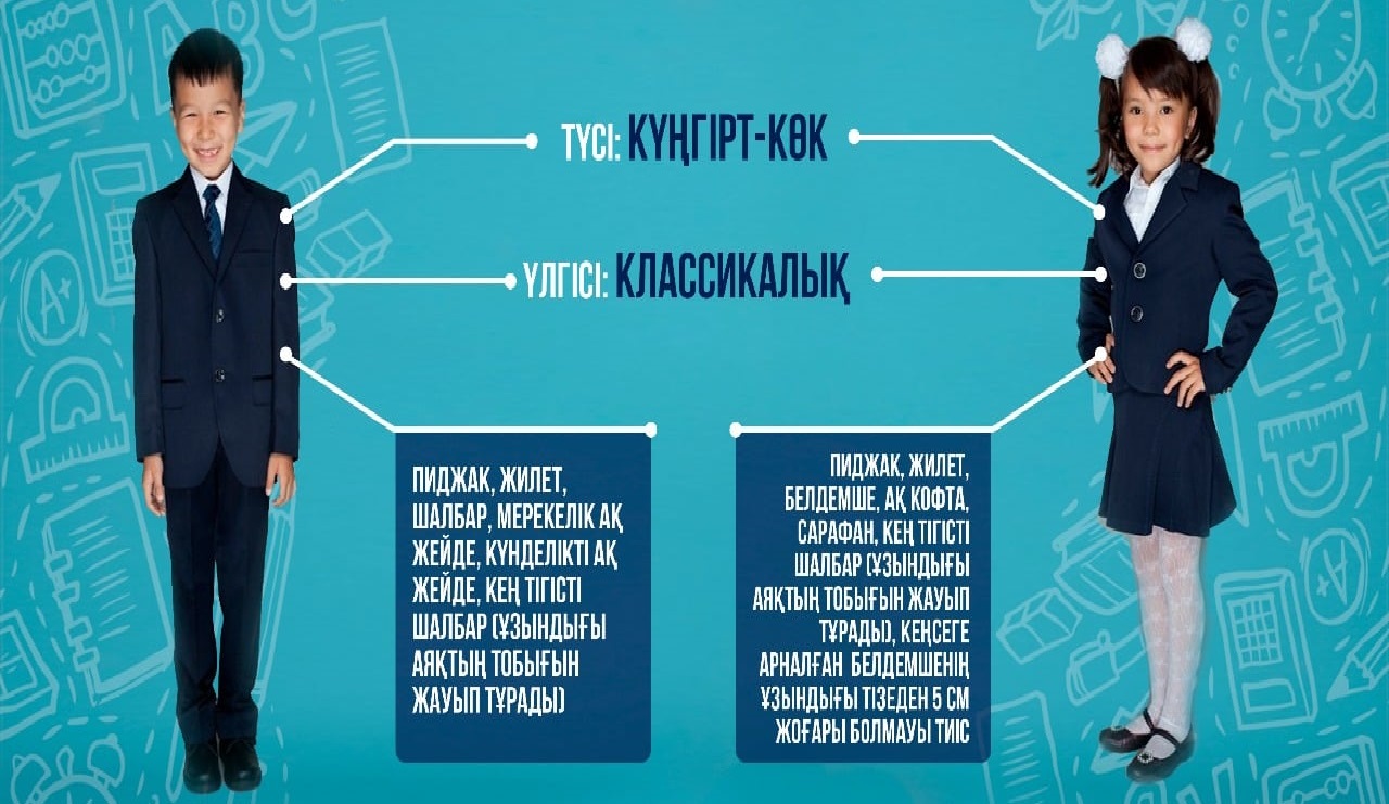 Орта білім беру ұйымдарындағы міндетті мектеп формасына қойылатын талаптар