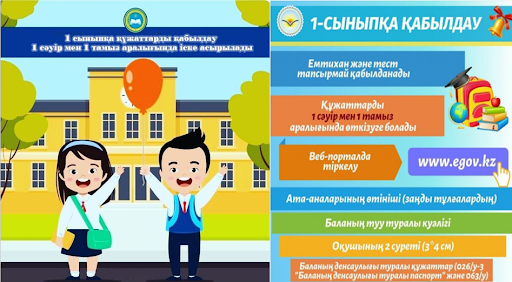 1-сыныпқа құжаттарды қабылдау